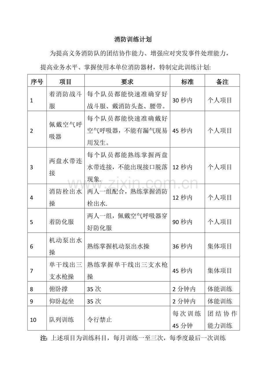 消防训练计划.doc_第1页