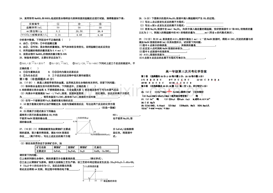 【全国百强校】河北省邢台一中2020-2021学年高一上学期第三次考试化学试卷word版含答案.docx_第2页