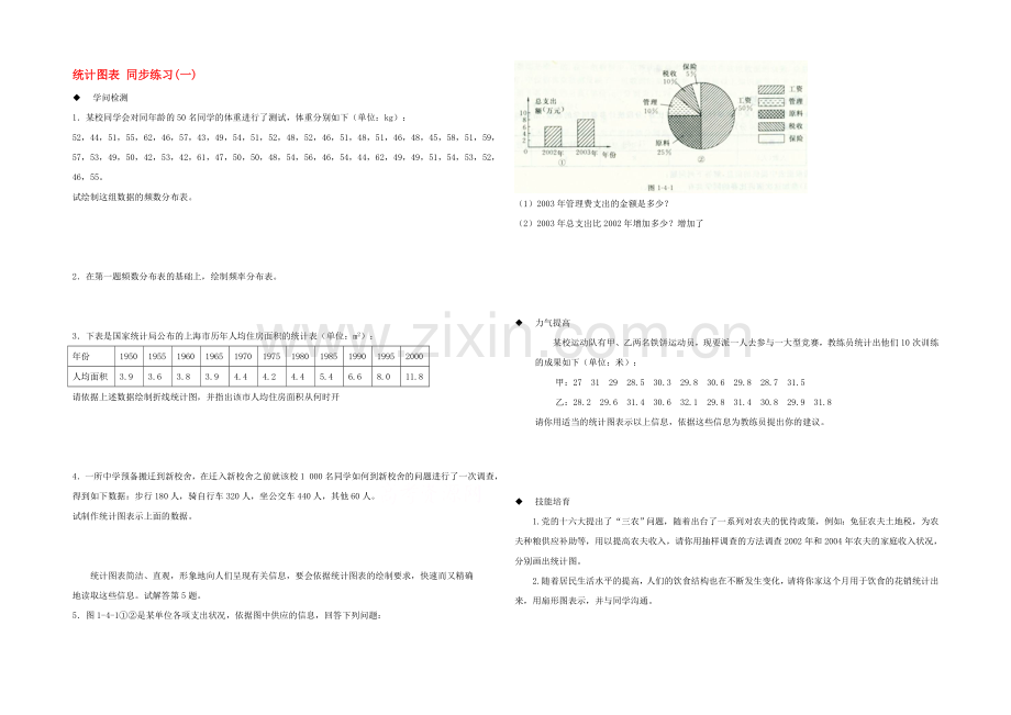 2020年高中数学同步练习：第2章-算法初步-统计图表1(北师大版必修3).docx_第1页