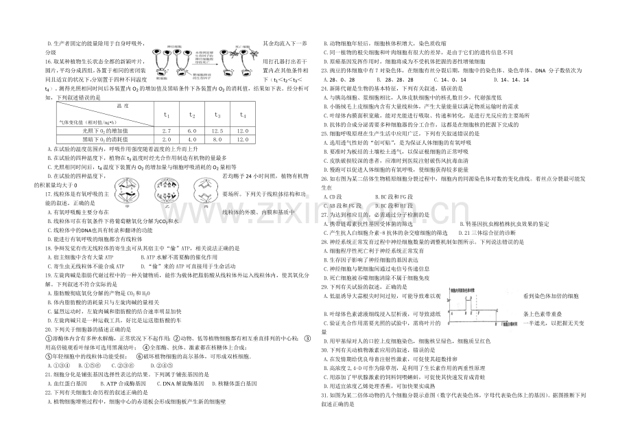 黑龙江省牡丹江一中2020-2021学年高二上学期期末试题-生物-Word版含答案.docx_第2页