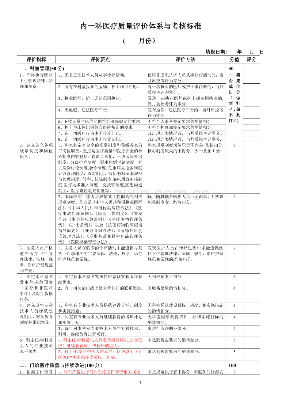 大内科医疗质量评价体系与考核标准.doc_第1页