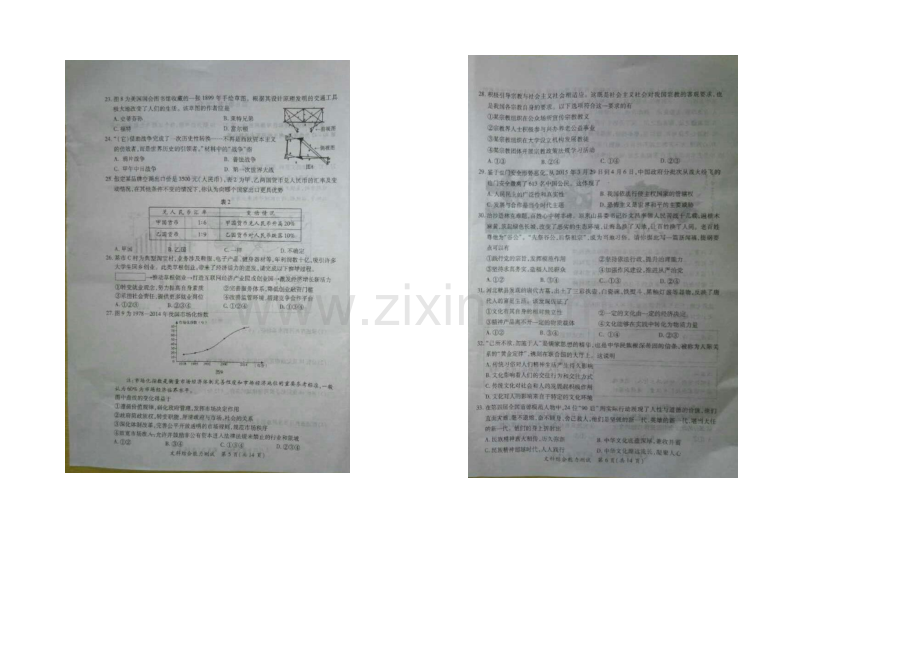 福建省厦门市2021届高三毕业班适应性考试文综试题-扫描版含答案.docx_第3页