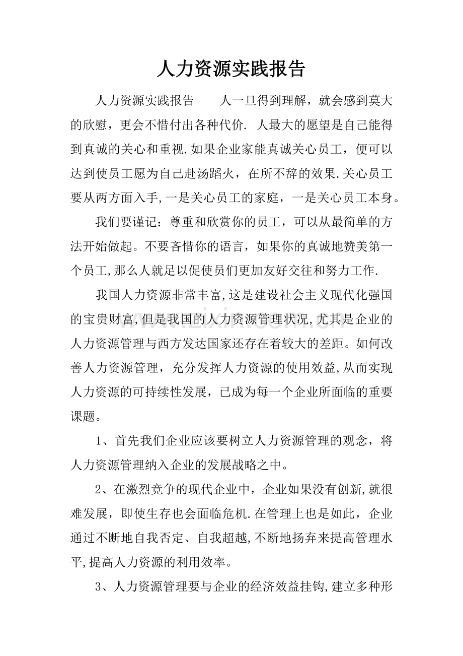 人力资源实践报告.docx_第1页