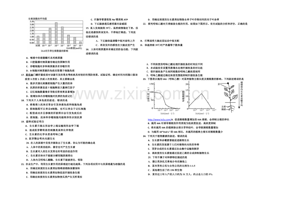 山西省康杰中学2020-2021学年高二上学期期中考试生物-Word版含答案.docx_第2页