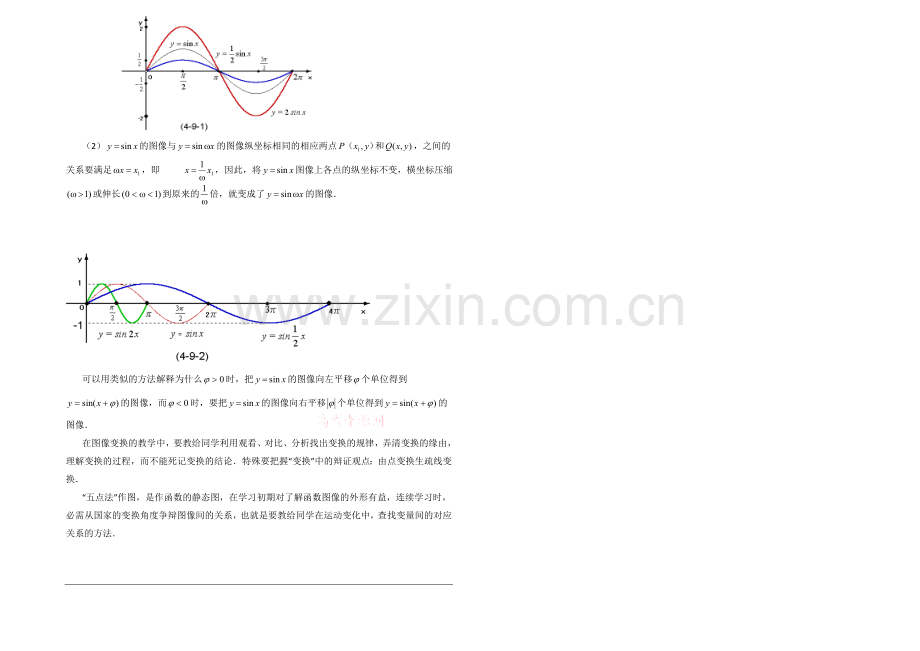 高中数学(北师大版)必修四教案：1.9-函数图象重难点分析.docx_第2页