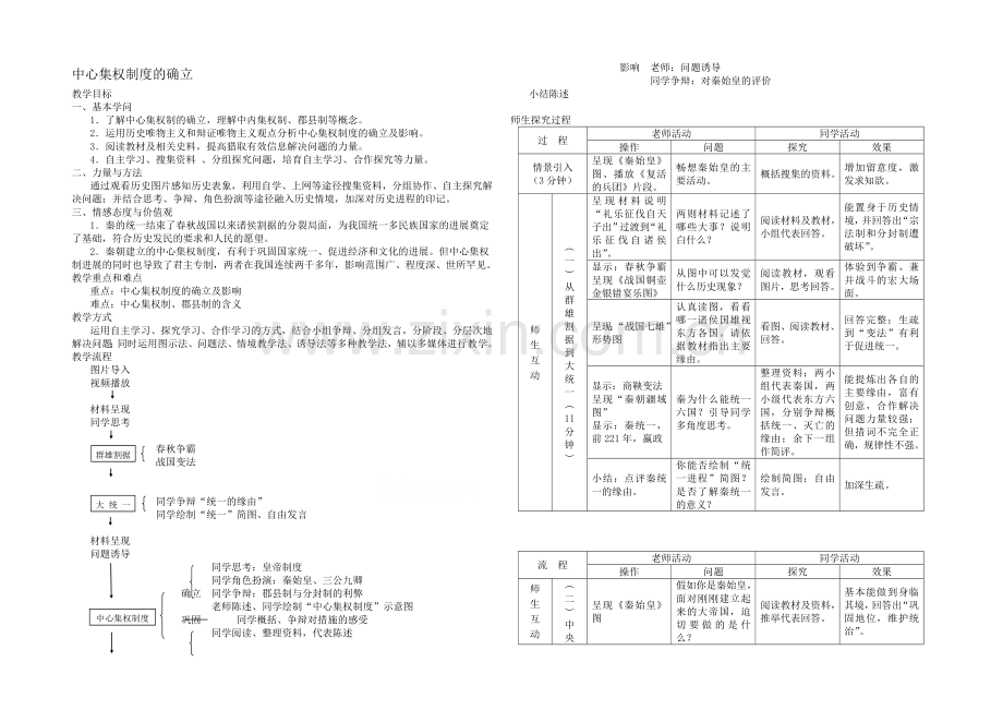 高中历史岳麓版必修一同步教案：第3课-中央集权与地方分权的斗争.docx_第1页