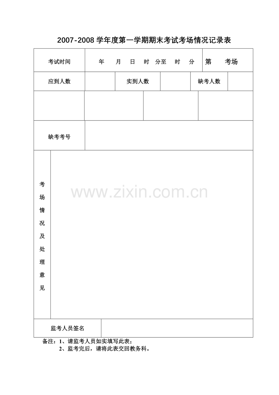 考试情况记录表.doc_第1页