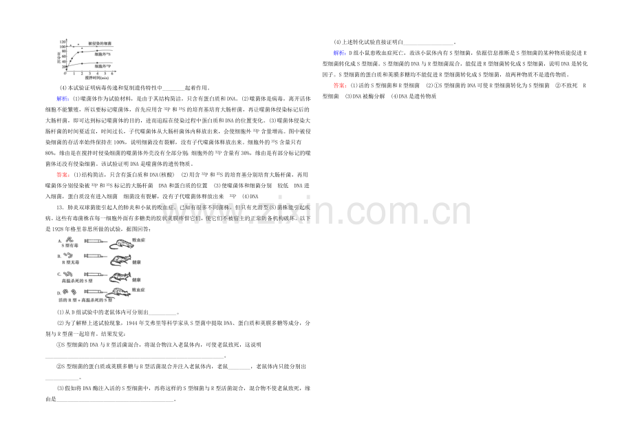 2021高考生物一轮巩固提升训练：必修2-3.1-dna是主要的遗传物质.docx_第3页