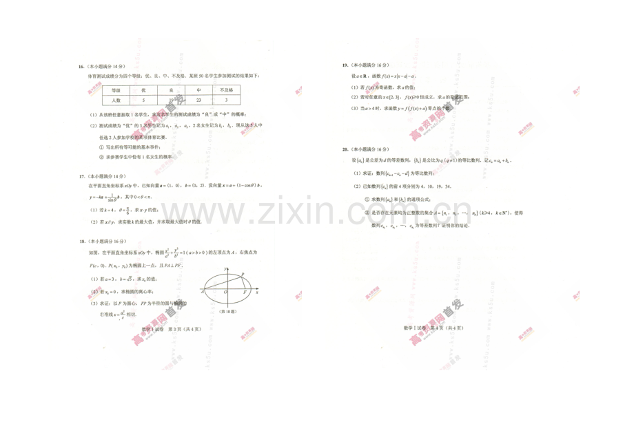 江苏省扬州市2021届高三第二次调研测试-数学-扫描版无答案.docx_第2页