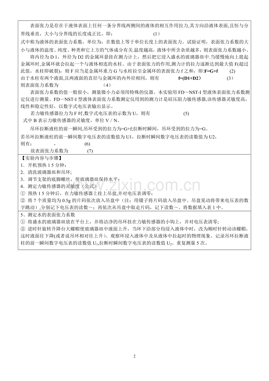 液体表面张力系数测定实验报告.doc_第2页