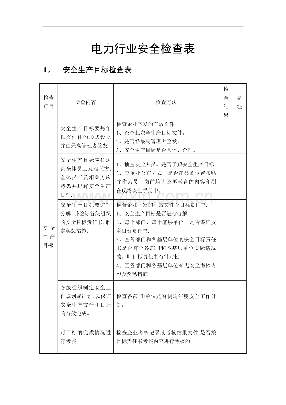 电力行业安全检查表(DOC-30页)(正式版).doc_第1页