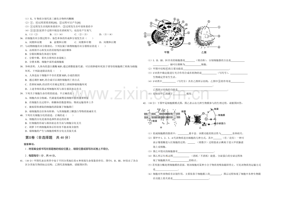 山东省菏泽市2020-2021学年高一上学期期末考试生物试卷(B)word版含答案.docx_第3页