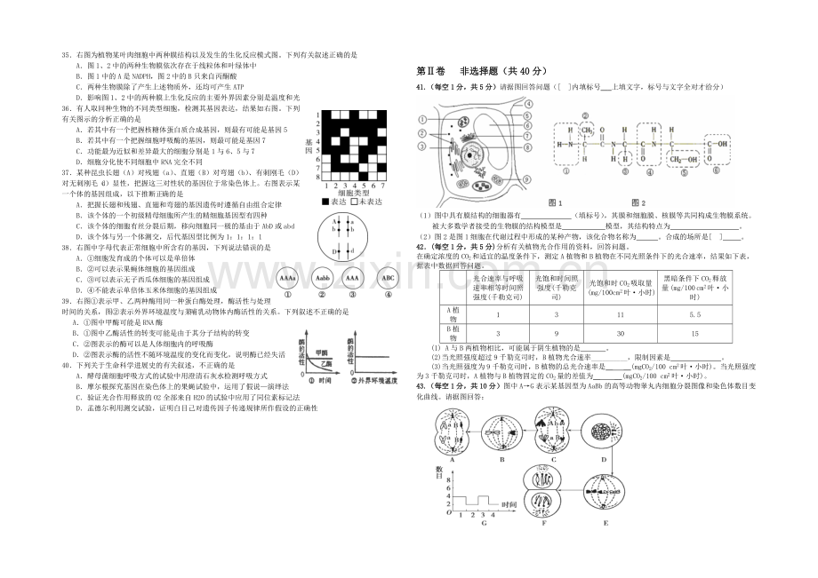 山东省临沂市某中学2022届高三上学期第一次(9月)月考生物试题-Word版含答案.docx_第3页