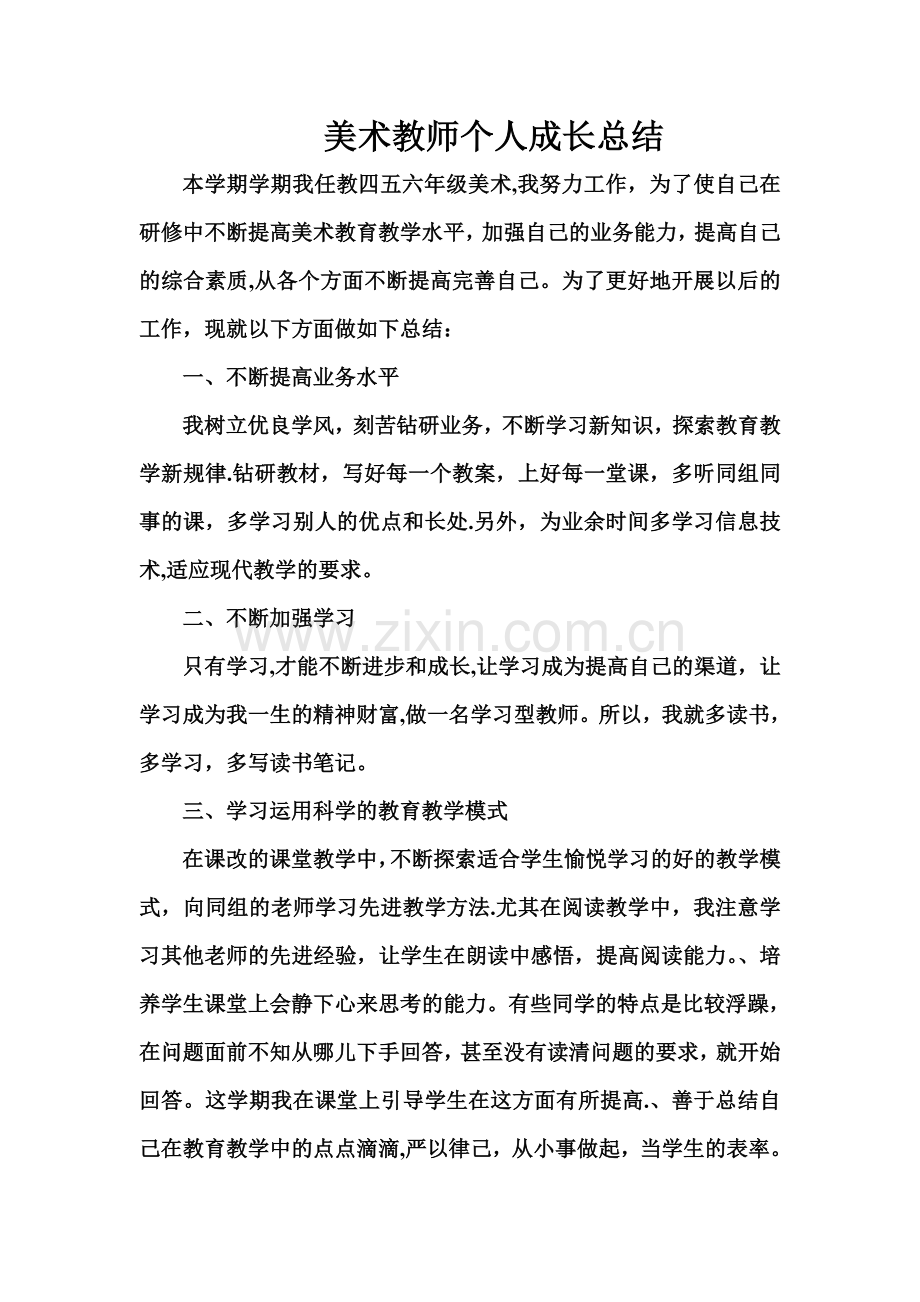 美术教师个人成长总结.doc_第1页