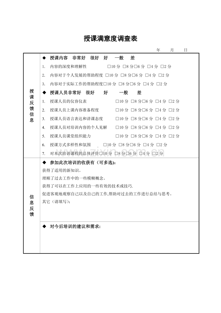 授课满意度调查表.doc_第1页