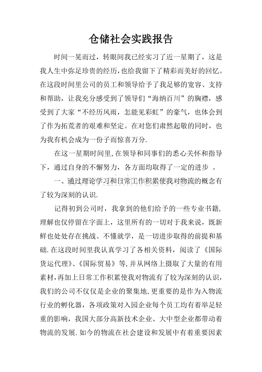 仓储社会实践报告.docx_第1页