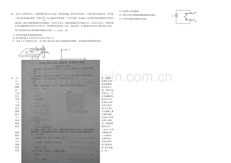 江苏省盐城市2021届高三上学期期中考试--物理-Word版含答案.docx_第3页