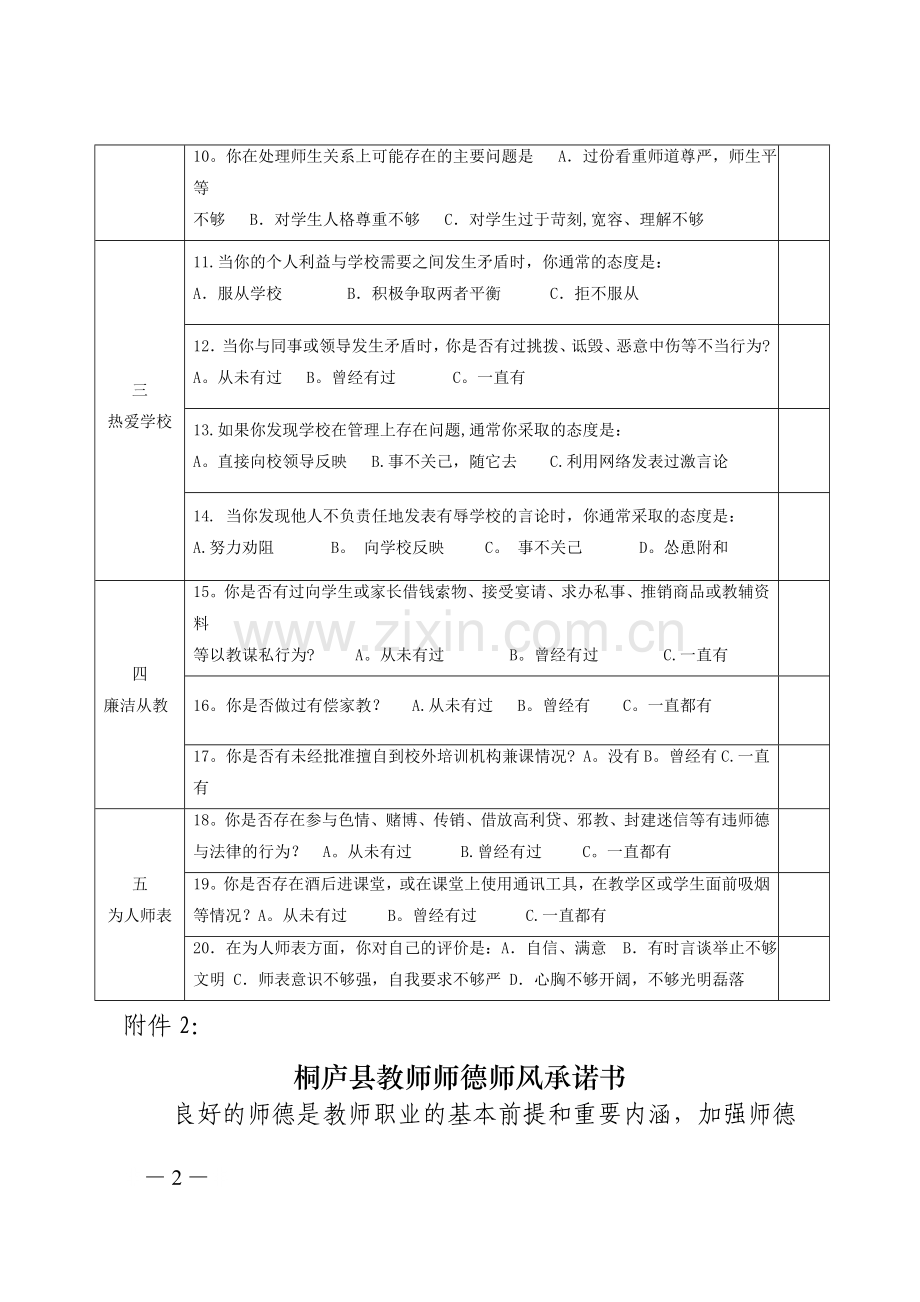 教师师德师风自查自评表.doc_第2页