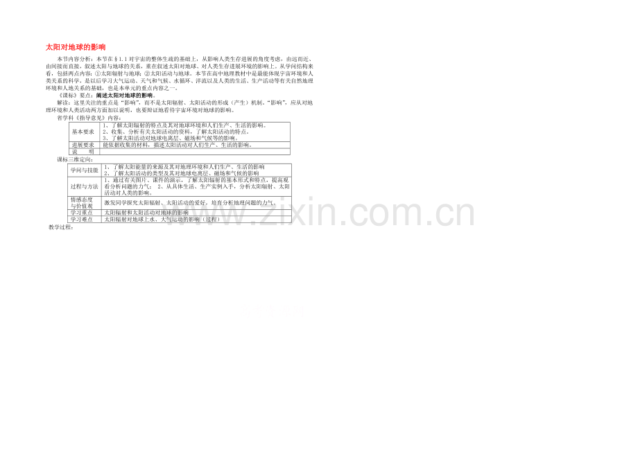 2021高中地理-1.2太阳对地球的影响-学案-人教版必修一.docx_第1页