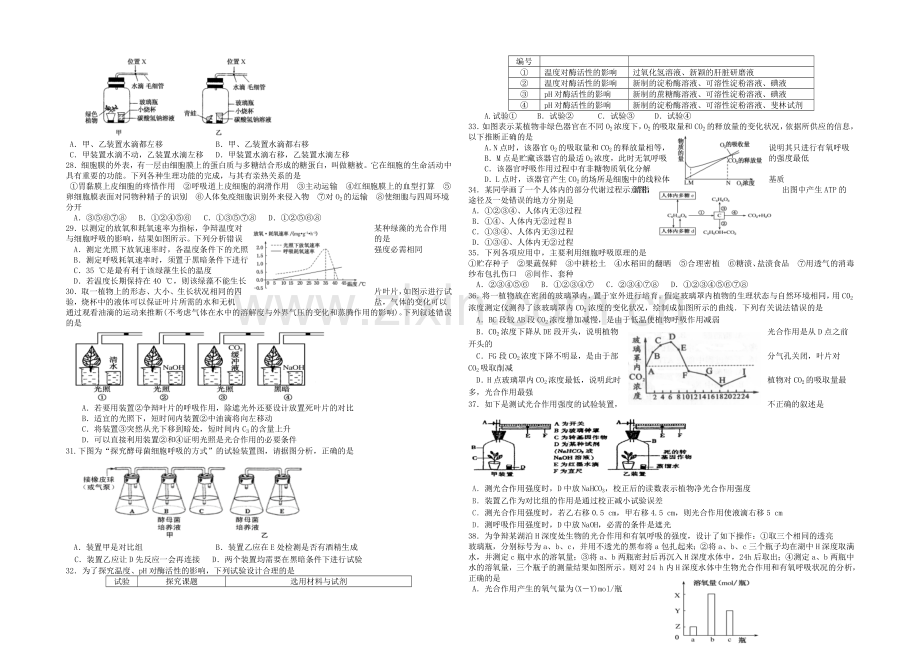 山西省太原五中2020-2021学年高一12月月考生物-Word版含答案.docx_第3页