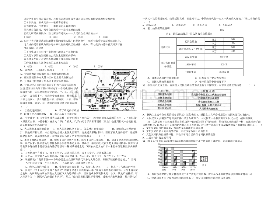 【Ks5u名校】陕西省西安一中2021届高三下学期自主命题(二)文综-Word版含答案.docx_第3页