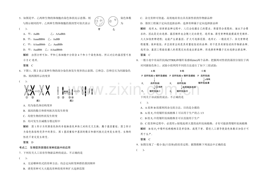 2021高考生物(全国通用)二轮专题训练：3-3-生物的变异、育种与进化(含解析).docx_第2页