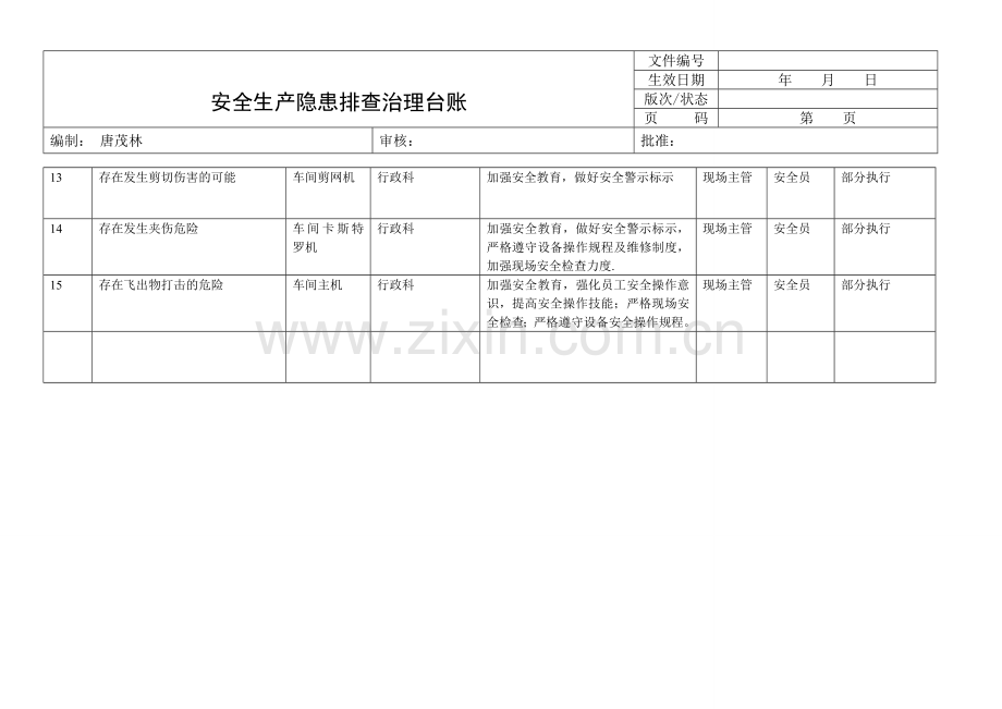 安全生产隐患排查治理台帐.doc_第3页