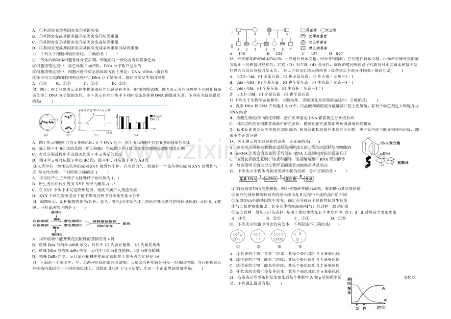 山西省山大附中2021届高三上学期期中考试生物-Word版含答案.docx_第2页