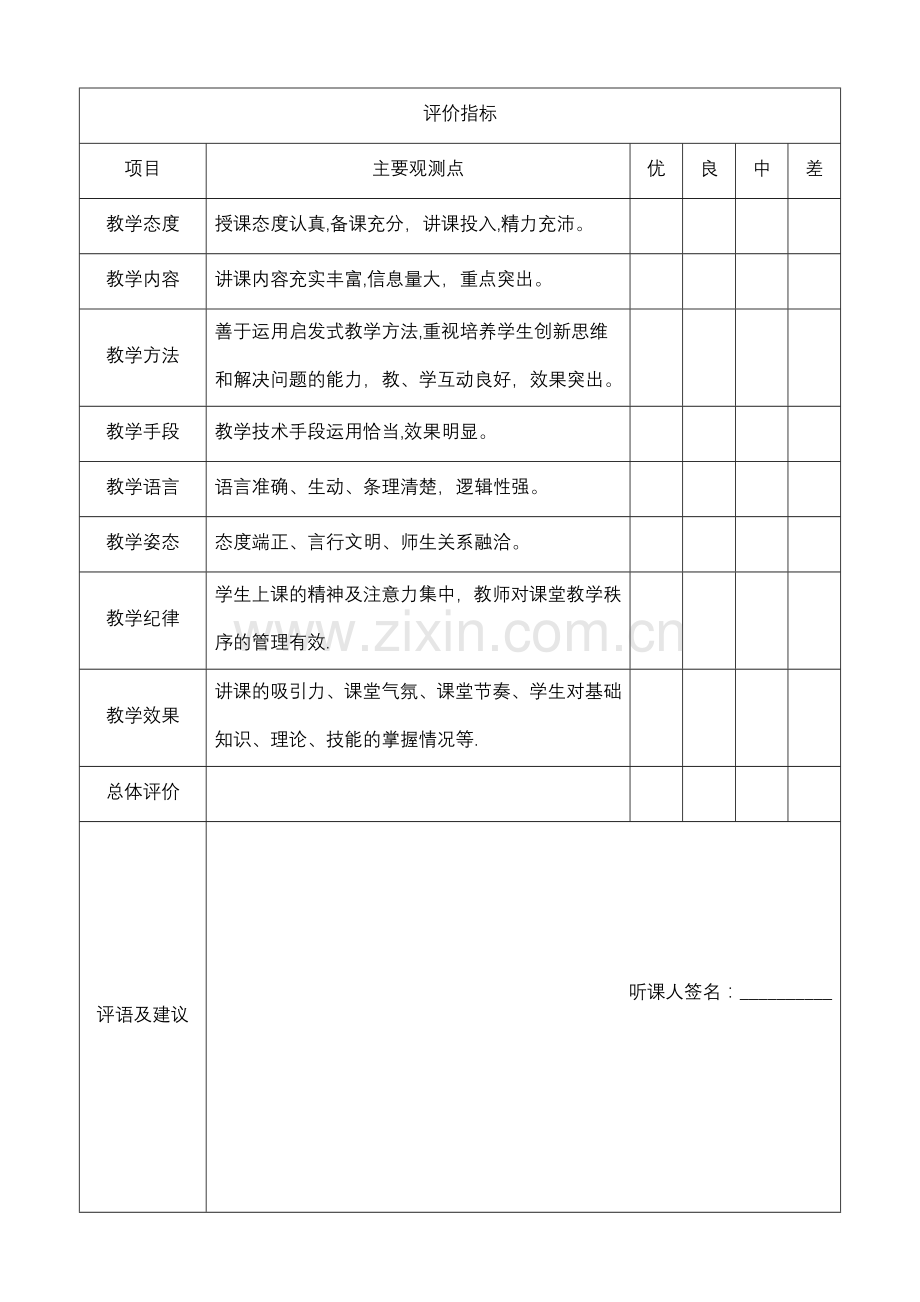 教师听课记录表1.doc_第2页