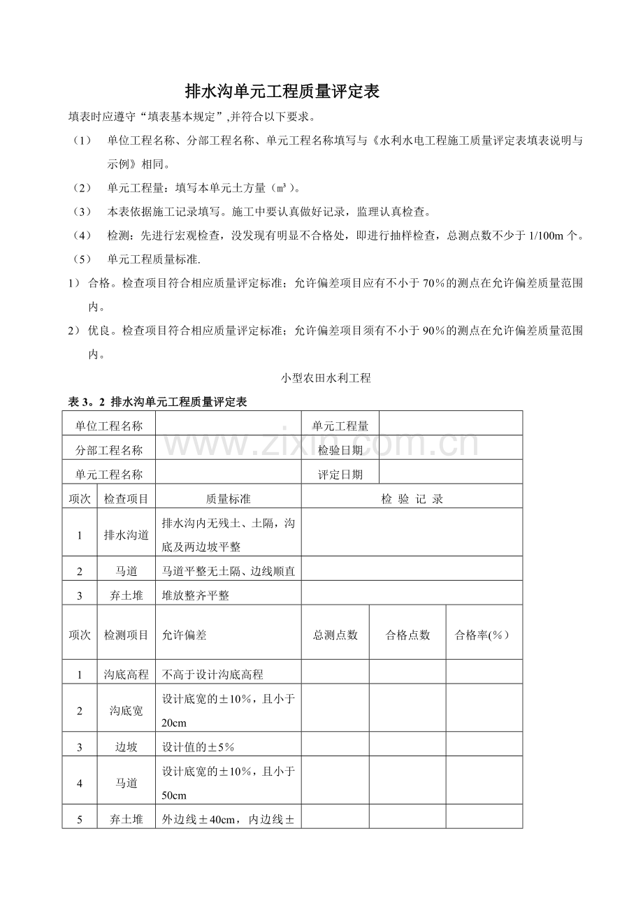 小型农田水利工程单元工程质量评定表.doc_第1页