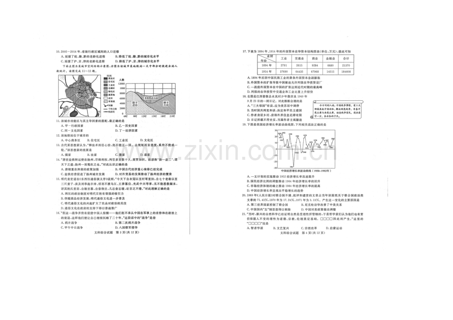 山东德州2021年4月高三二模文综试题及答案高清扫描版.docx_第2页