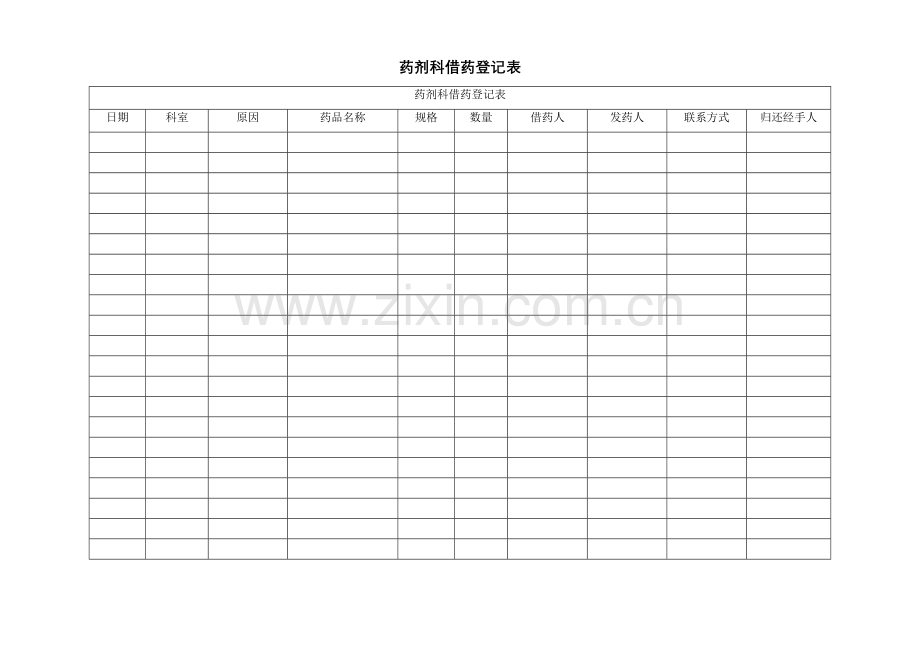 药剂科借药登记表.doc_第1页