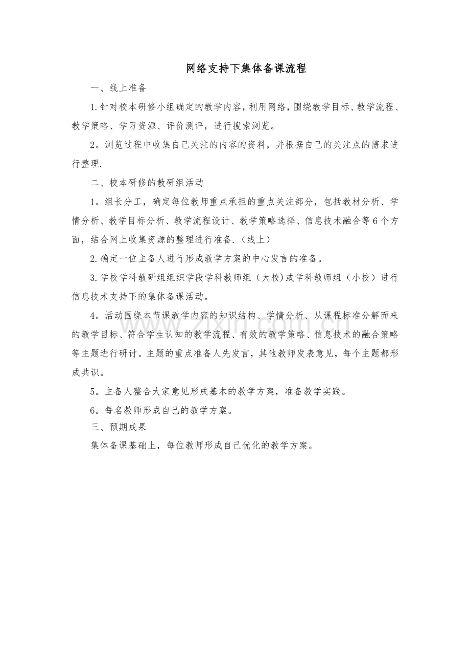 网络支持下集体备课流程.doc_第1页