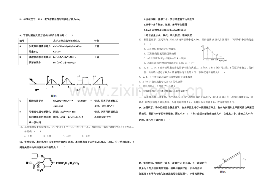 陕西省西安市83中学2021届高三下学期二模考试理综试题Word版含答案.docx_第2页