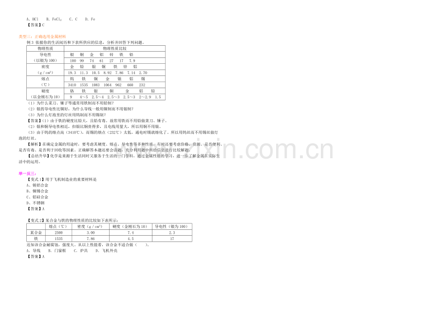 【2020秋备课】高中化学学案新人教版必修1-3.3-用途广泛的金属材料.docx_第2页