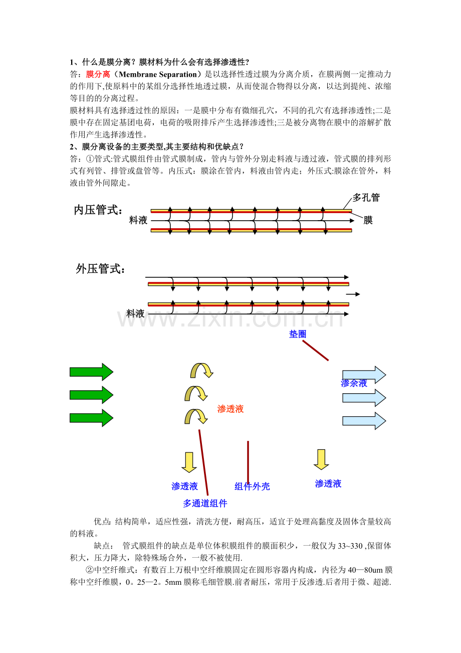 膜分离试题及答案.doc_第1页