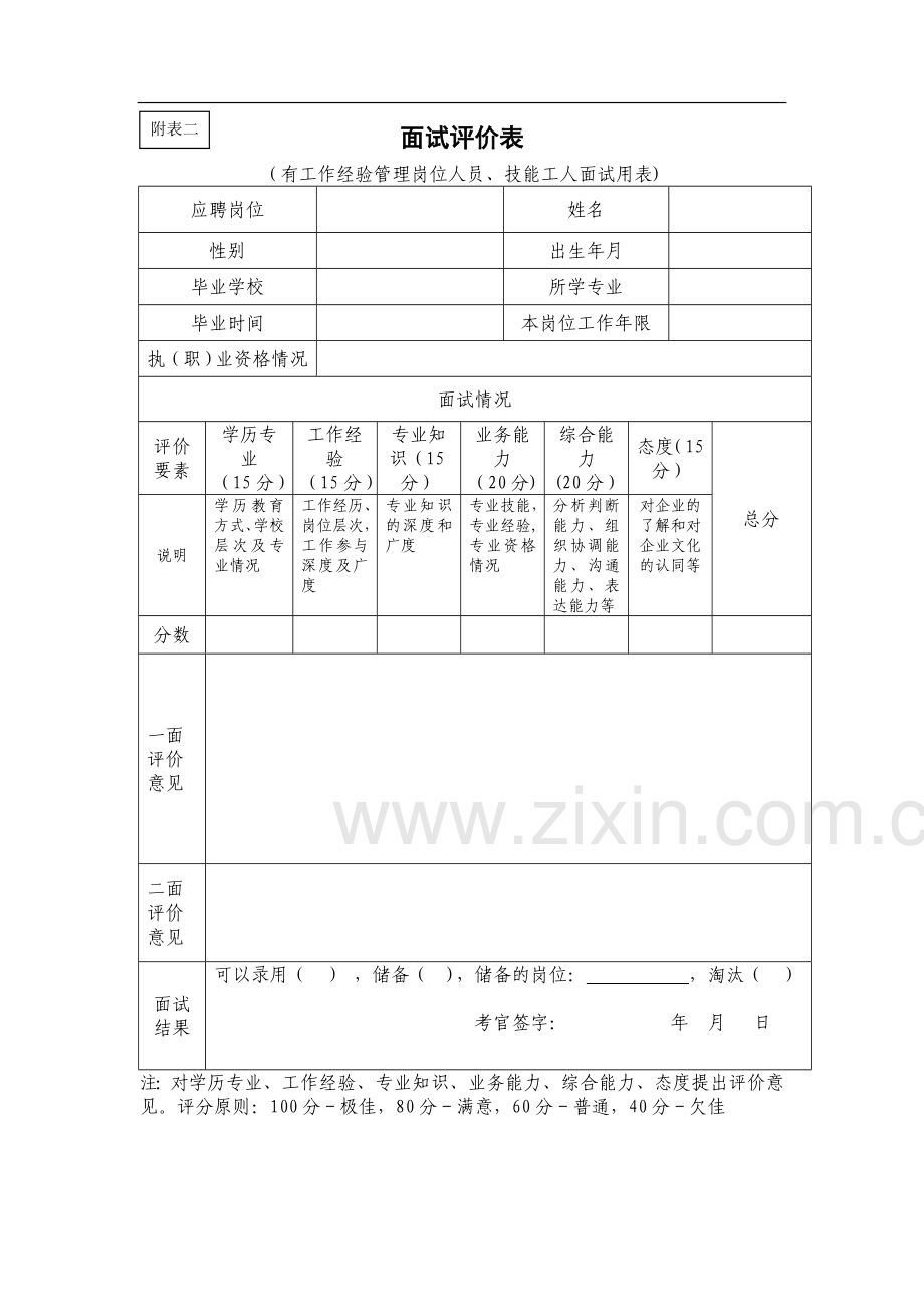 社会人才招聘管理表格.doc_第2页