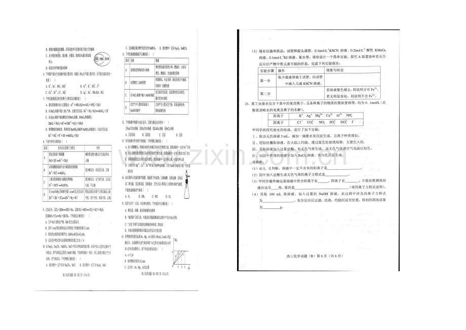 山东省菏泽市2021届高三上学期统考(B)化学试题扫描版含答案.docx_第2页