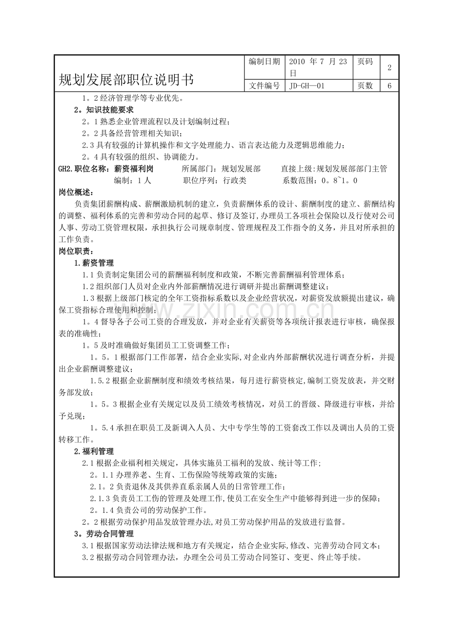 规划发展部职位说明书-(2).doc_第2页