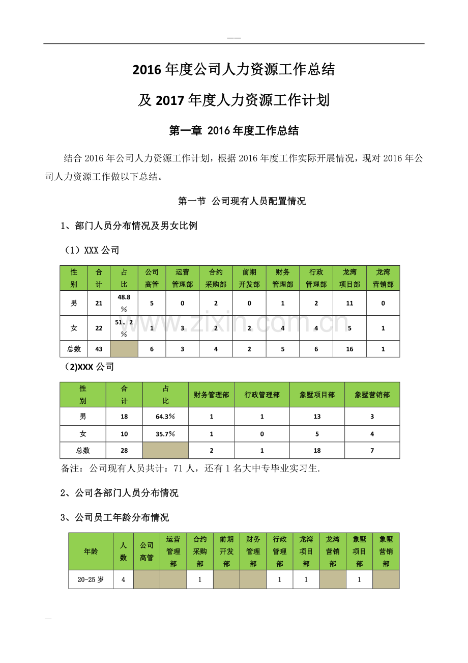 人力资源部年度工作总结与计划范本.doc_第1页