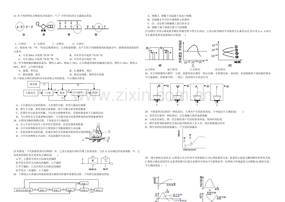 福建省龙海二中2021届高三上学期期末考试生物-Word版含答案.docx_第2页