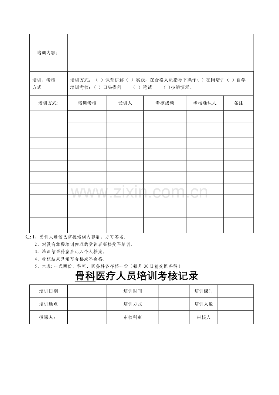 外科系列医疗人员培训考核记录表.doc_第3页