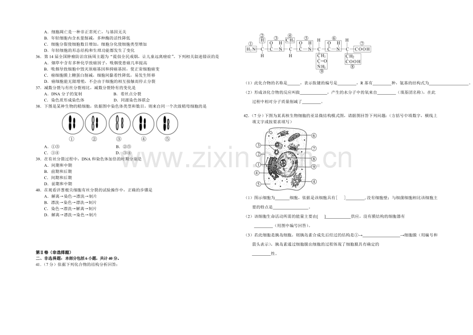 江苏省扬州市2020-2021学年高一上学期末考试-生物-Word版含答案.docx_第3页