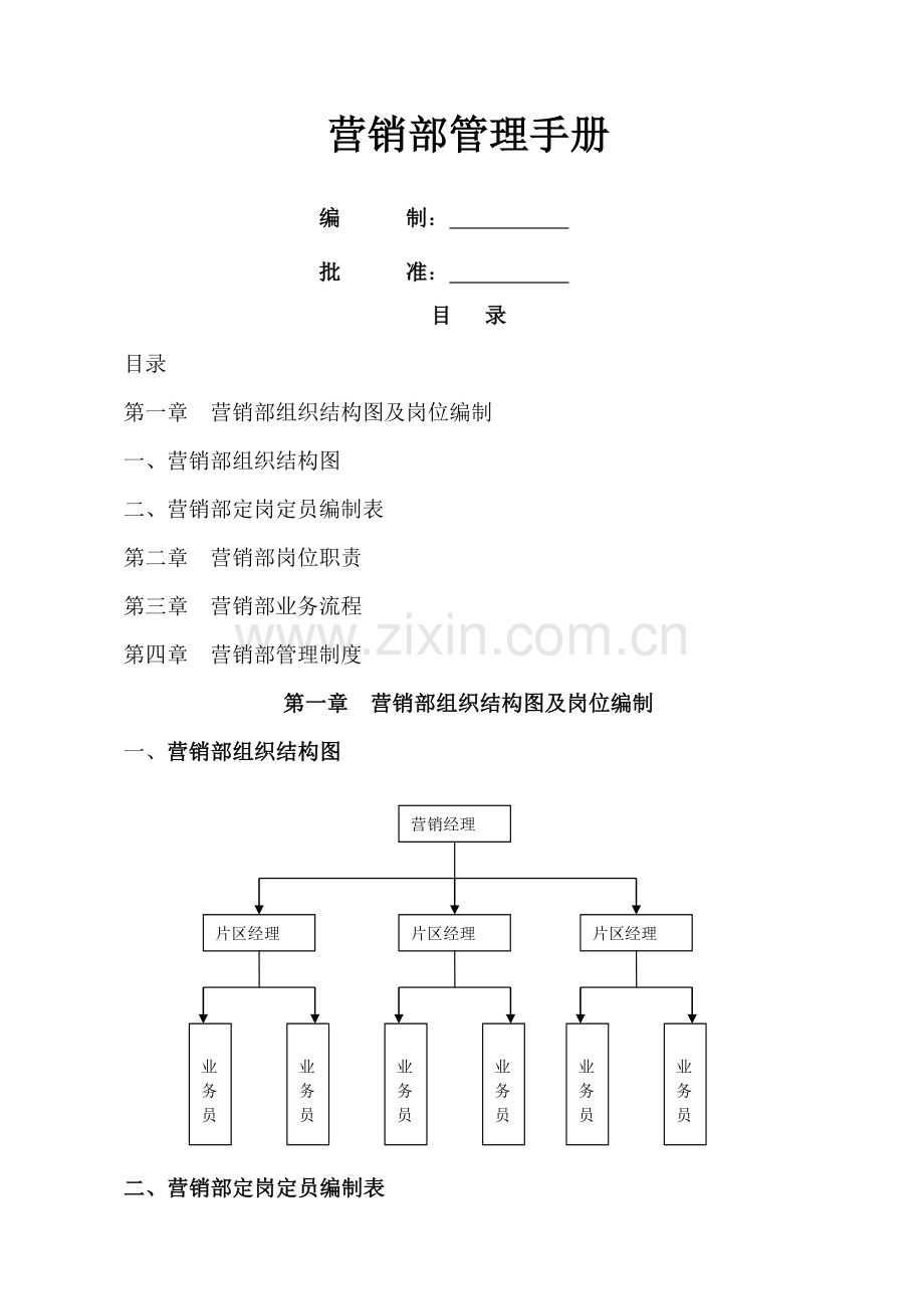 营销部管理手册---副本.doc_第1页