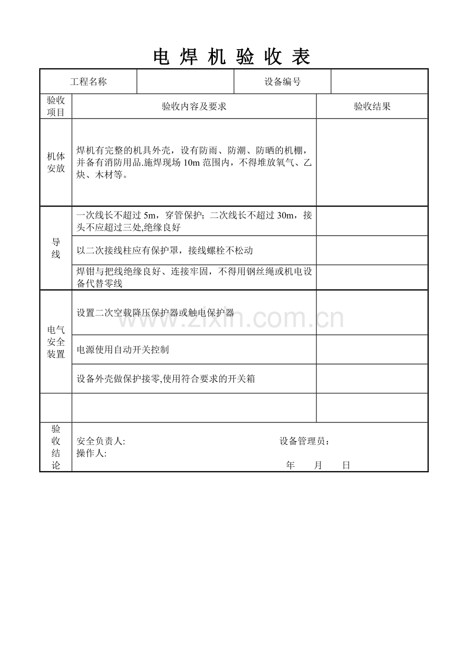 现场施工机具验收记录表.doc_第1页