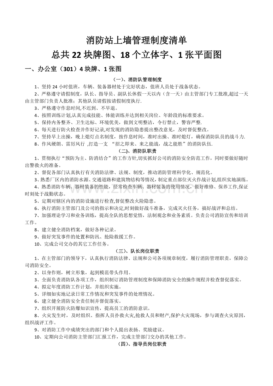 消防站上墙管理制度清单.docx_第1页