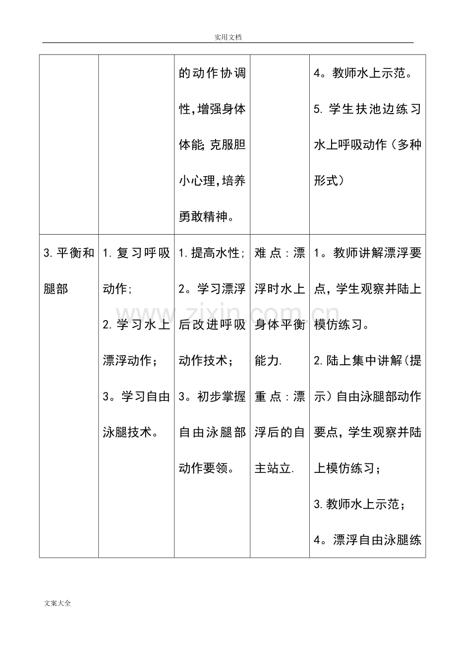 自由泳游泳教学计划清单.doc_第3页