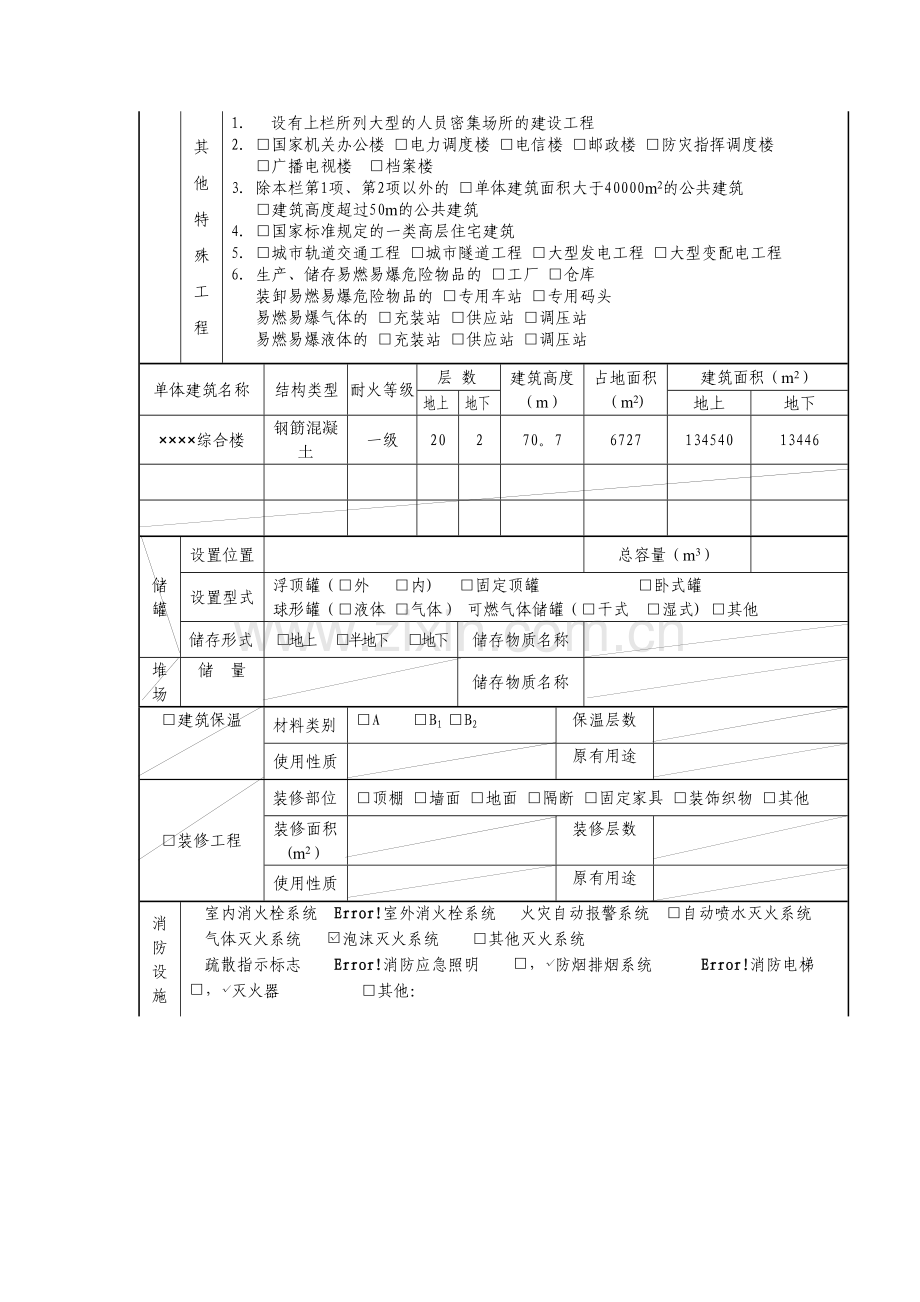 建设工程消防设计审核申报表(范本).doc_第2页