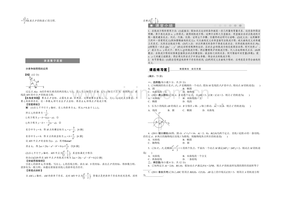 2021高考数学(福建-理)一轮学案55-曲线与方程.docx_第2页