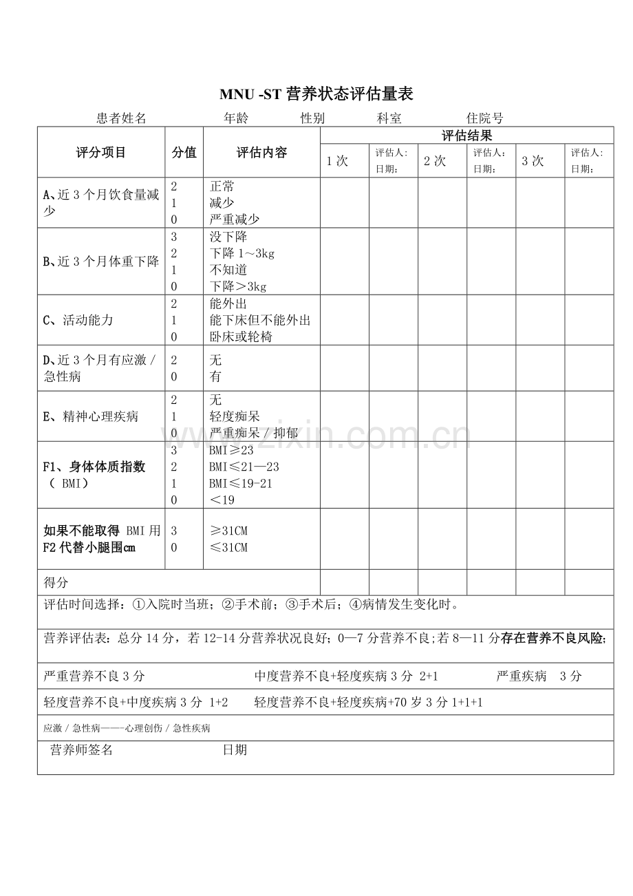 营养评估表.doc_第1页